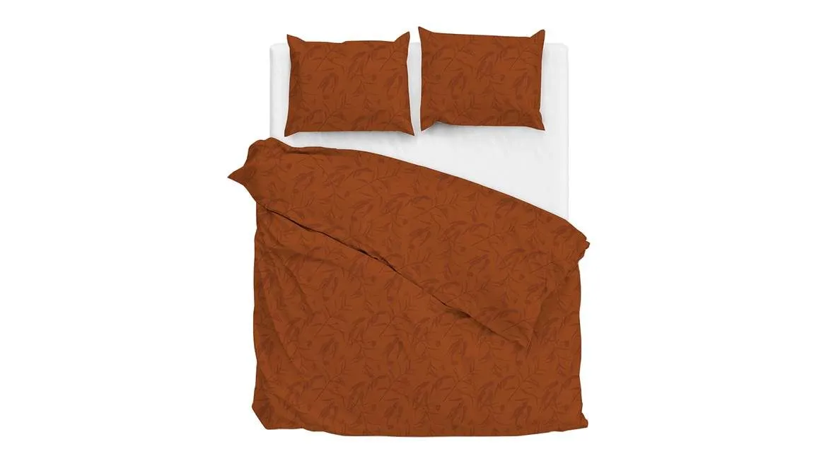 Zohome Fiori di Satinado housse de couette orange cuivré