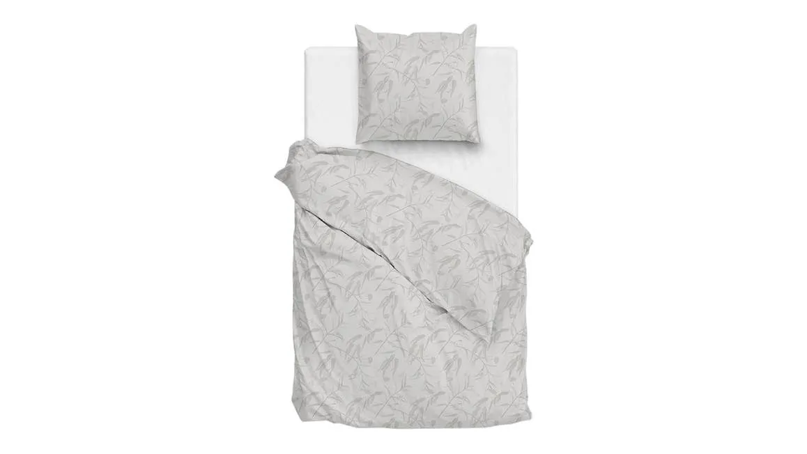 Zohome Fiori di Satinado housse de couette gris cendre