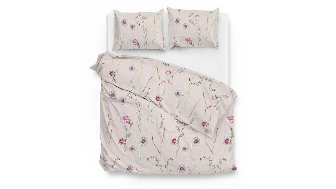 Zohome Gerbera housse de couette beige