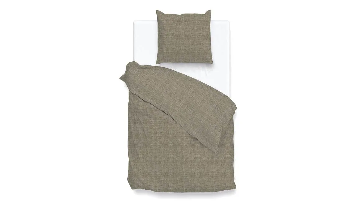 Zohome Lino housse de couette taupe