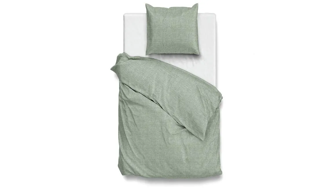 Zohome Lino housse de couette vert mousse