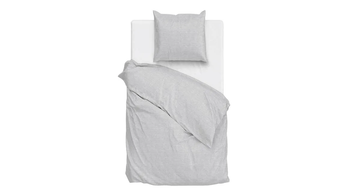 Zohome Lino housse de couette gris clair