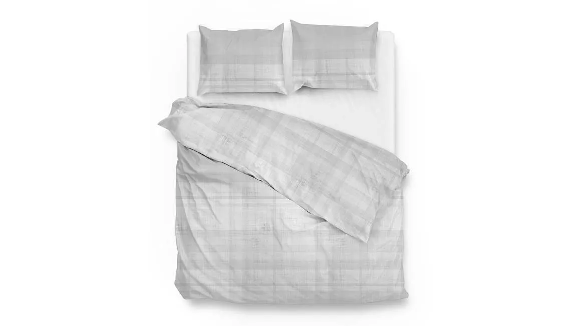 Zohome Marley housse de couette en flanelle gris clair