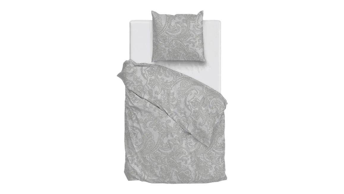 Zohome Paisley di Lino housse de couette gris clair