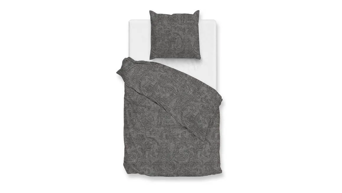 Zohome Paisley di Lino housse de couette gris foncé