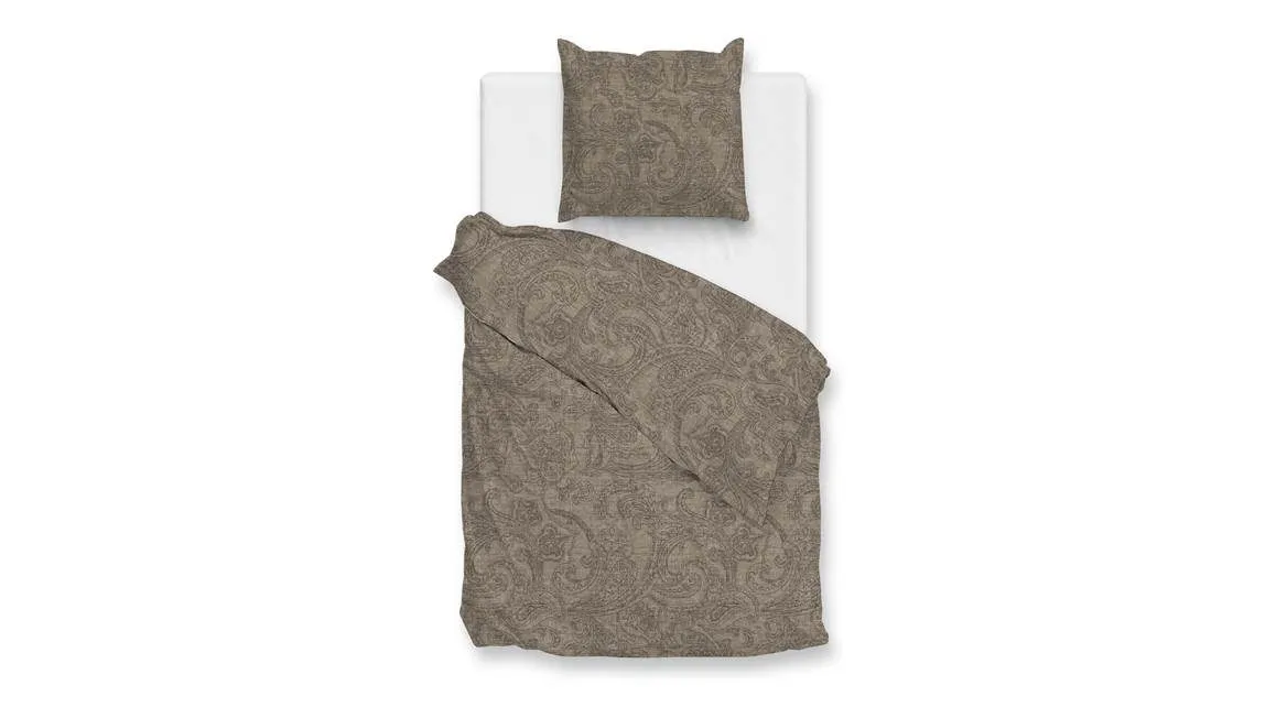 Zohome Paisley di Lino housse de couette taupe
