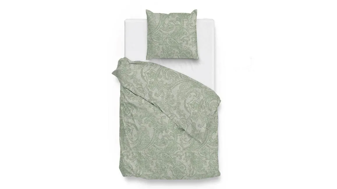 Zohome Paisley di Lino housse de couette vert mousse