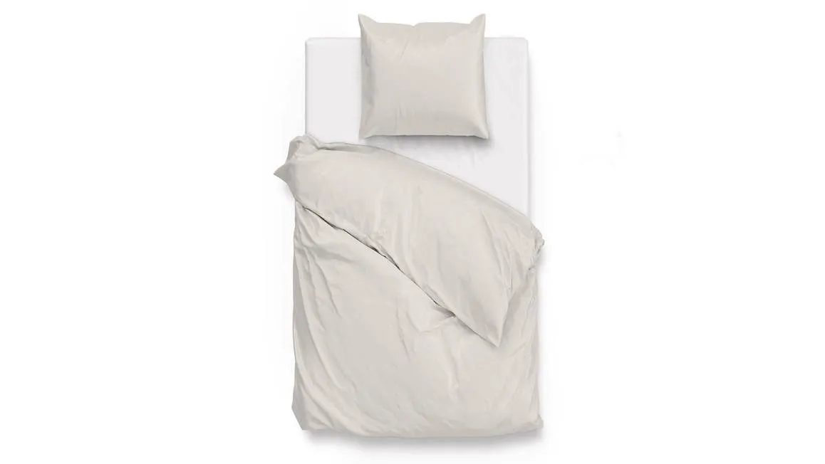 Zohome Satinado housse de couette blanc cassé
