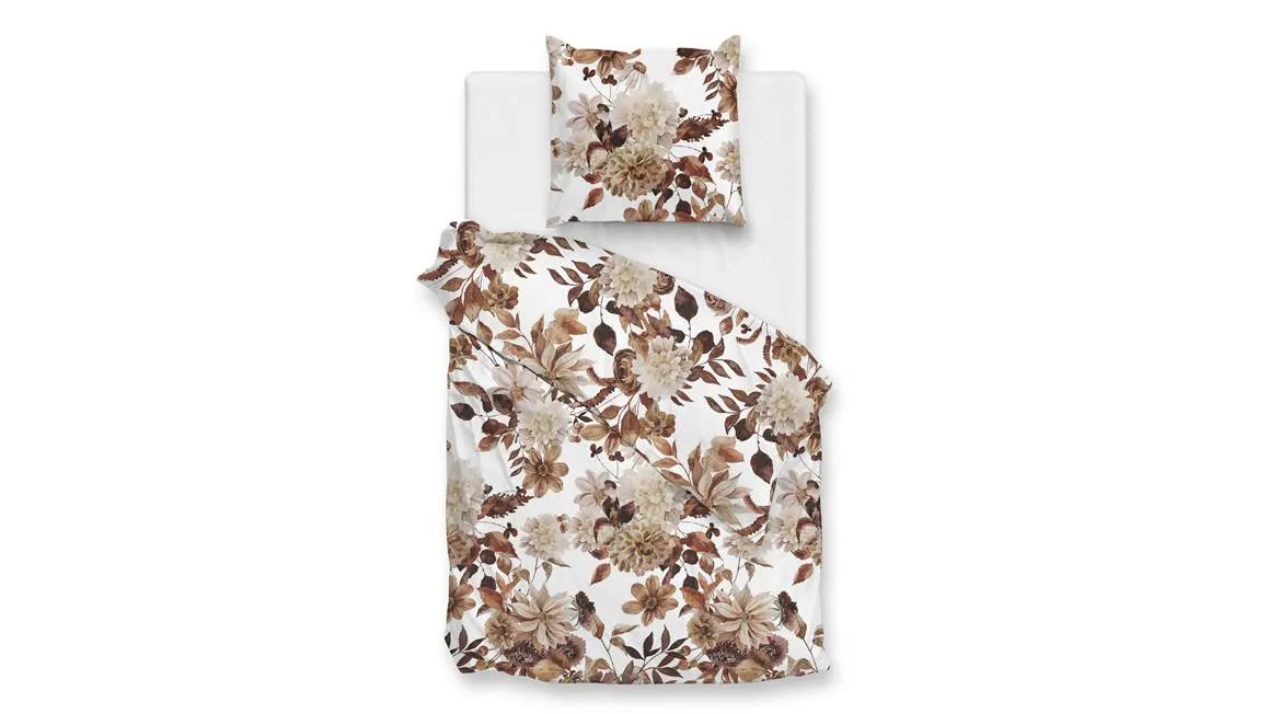 Zohome Sofia housse de couette en flanelle marron