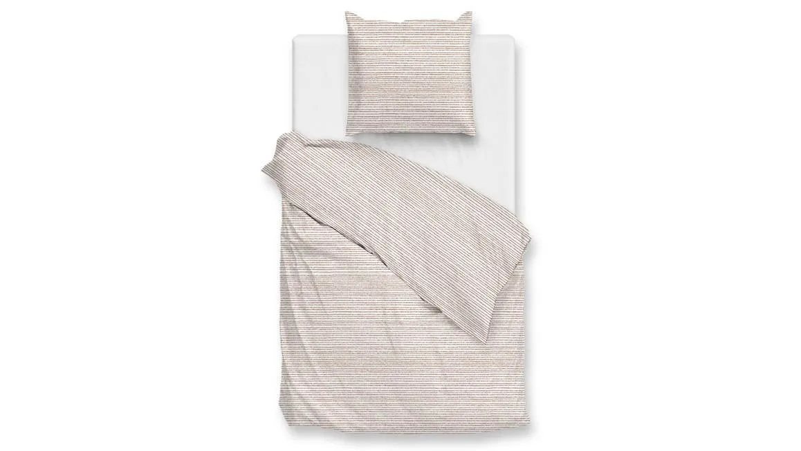 Zohome Striscia housse de couette beige rose
